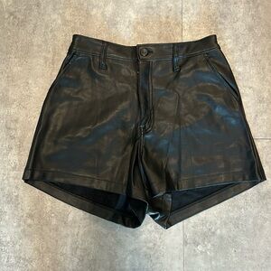 Faux leather high-rise shorts